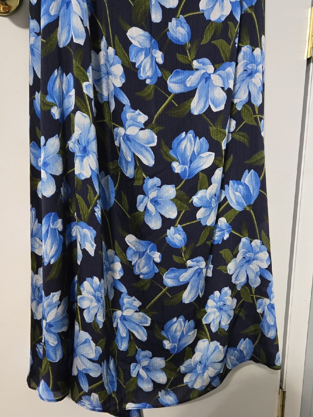 Blue Floral Halter Maxi Dress - Picture 8 of 10